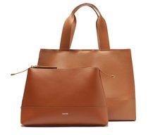 Bolsa Shopping Grande Com Necessaire Marrom