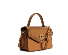 Bolsa Tiracolo Pequena Estruturada Party Bronze