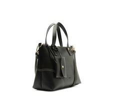 Bolsa Tote Média Costura Ornamental Preta