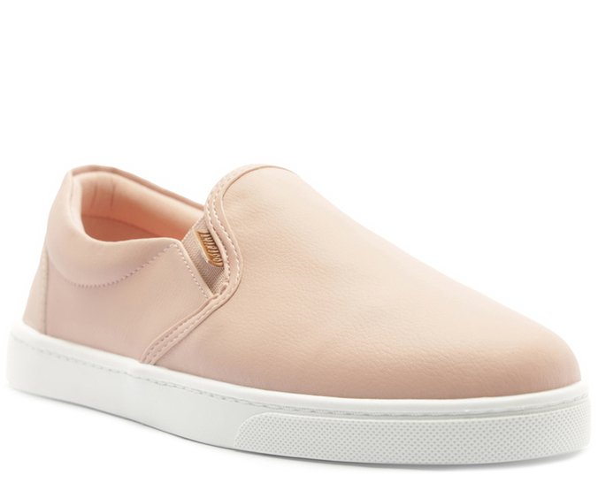 Tênis Slip On Slim Elástico Rosa