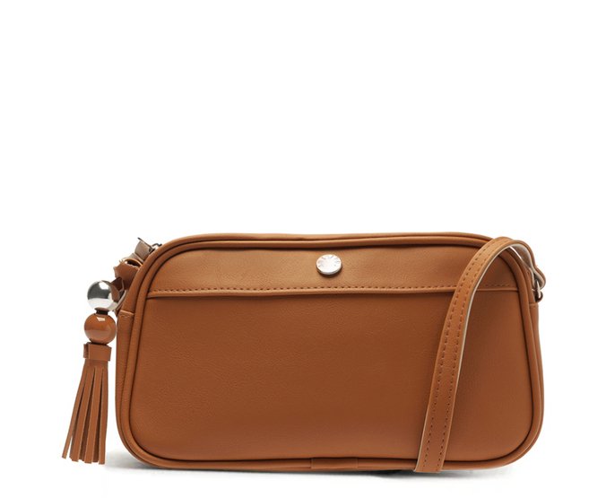 Bolsa Tiracolo Média Maxi Barbicacho Marrom