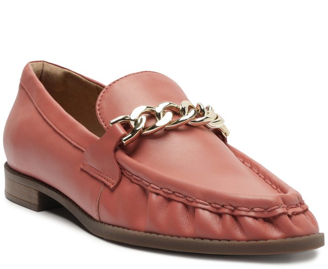 Mocassim Costura Franzida Bridão Rosa