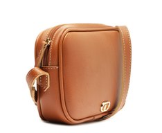 Bolsa Tiracolo Pequena Cápsula Mono Arredondada Marrom