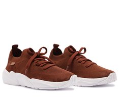 Tênis Sporty Malha Knit Marrom