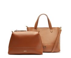 Bolsa Tote Média Com Necessaire Marrom