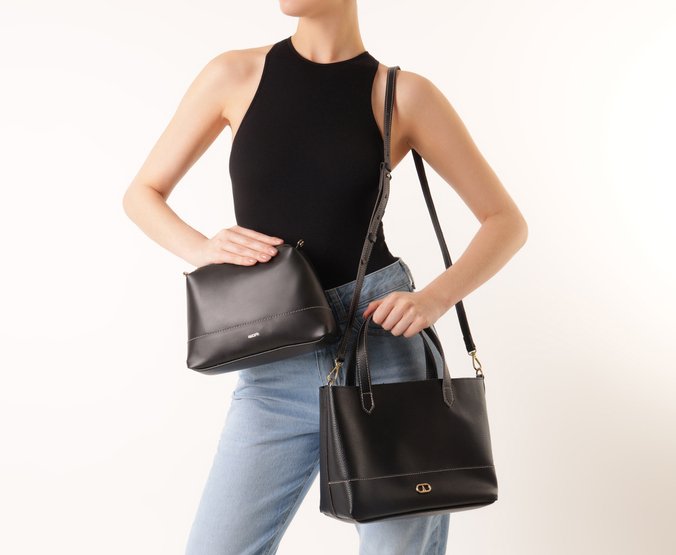 Bolsa Tote Média Com Necessaire Preta
