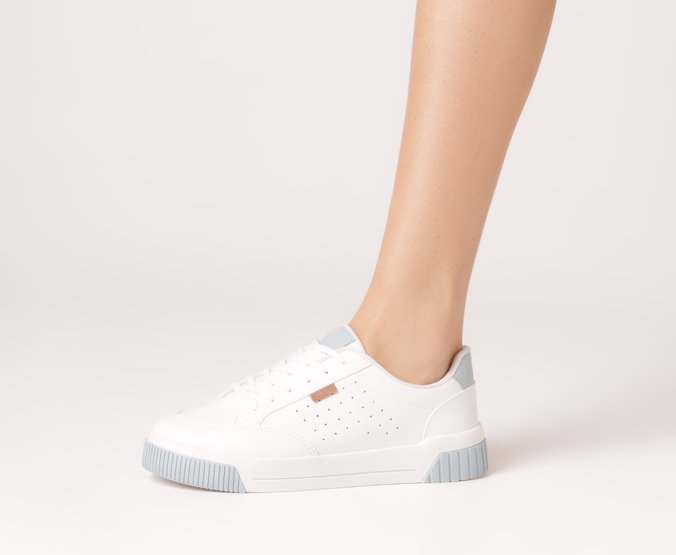 Tênis Sola Vulcanizada Urban Furinhos Branco e Azul