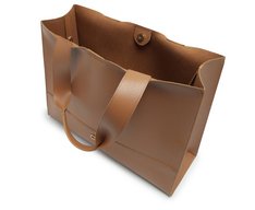 Bolsa Shopping Grande Com Necessaire Bicolor Marrom