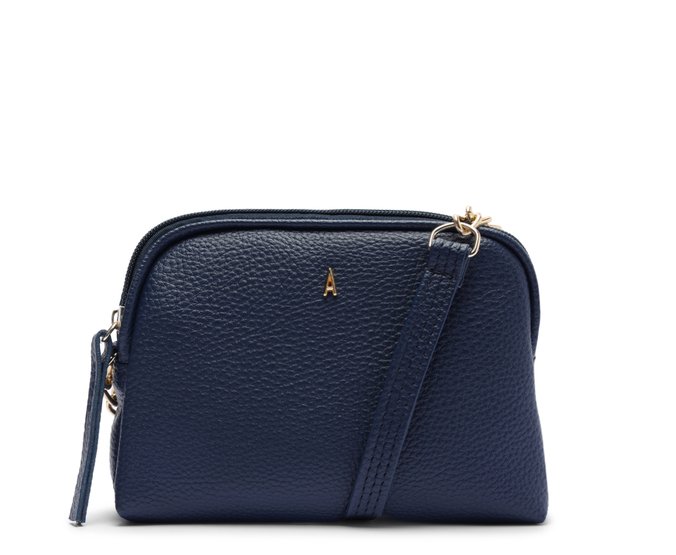 Bolsa Tiracolo Pequena Texturizada Azul