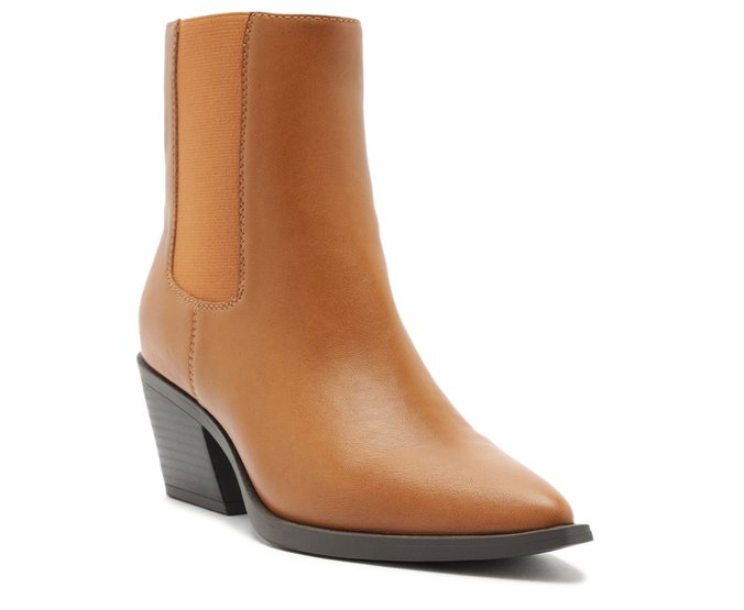 Bota Salto Bloco Western Marrom Caramelo