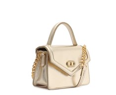 Bolsa Tiracolo Pequena Estruturada Party Dourada