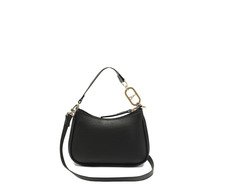 Bolsa Tiracolo Pequena Baguete Tachas Preta