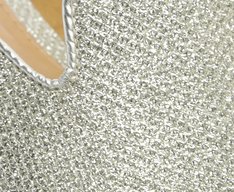 Rasteira Peep Toe Textura Glam Prata