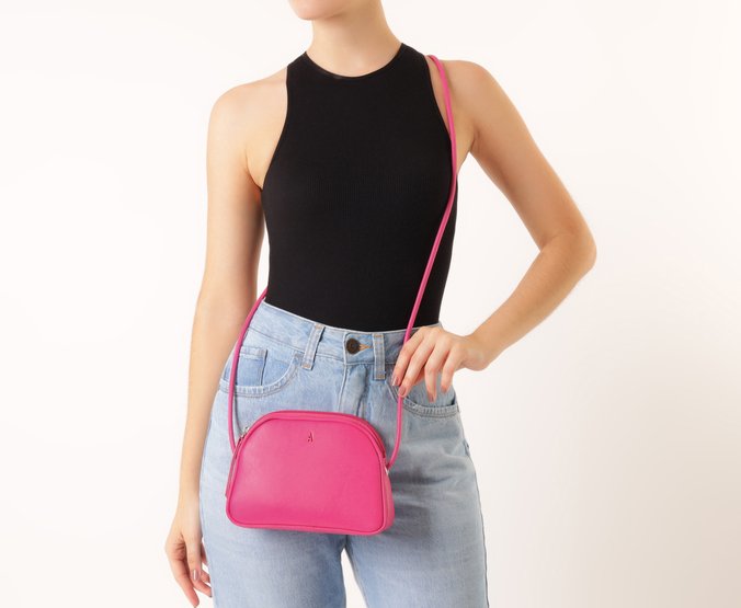Bolsa Tiracolo Pequena Mono Rosa