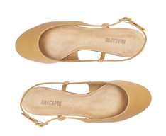 Sapatilha Slingback Bico Quadrado Basic Bege