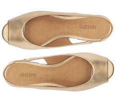 Sapatilha Slingback Peep Toe Dourada