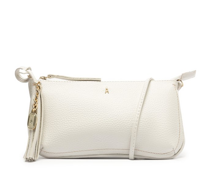 Bolsa Tiracolo Média Detalhe Franja Branca