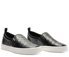 Tênis Slip On Sola Alta Texturas Preto