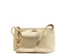 Bolsa Tiracolo Pequena Cordão Entrelaçado Dourada