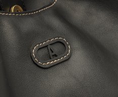 Bolsa Shopping Grande Costura Ornamental Preta