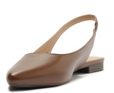 Sapatilha Slingback Bico Fino Marrom Cinnamon