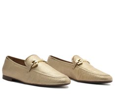 Mocassim Bridão Quadrículado Palha Dourado