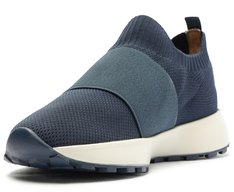 Tênis Slip On Knit Faixa Sporty Azul