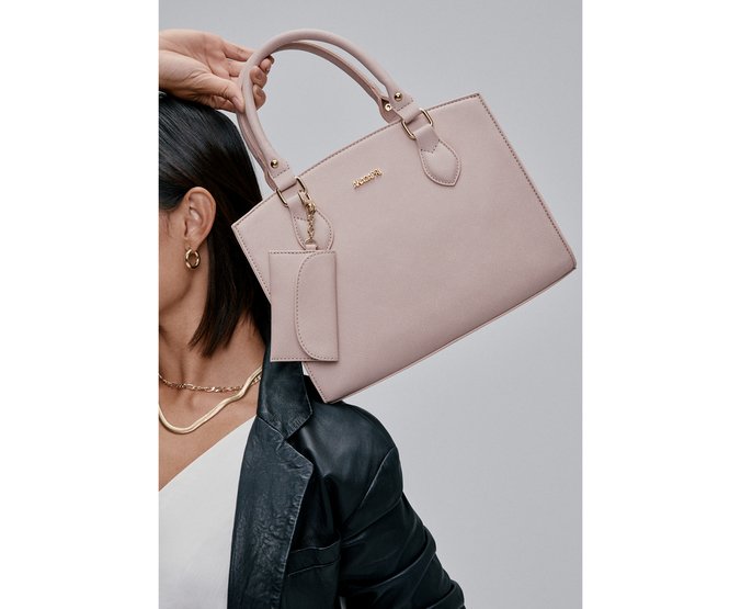 Bolsa Tote Média Nude Essencial Pouch