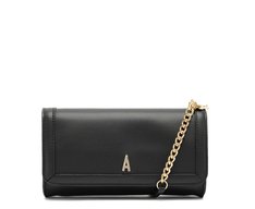 Bolsa Tiracolo Pequena Envelope Logo Glam Preta