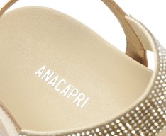 Sandália Papete Anatômica Tiras Glam Bege