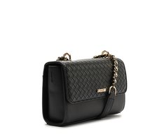 Bolsa Tiracolo Pequena Aba Tressê Preta