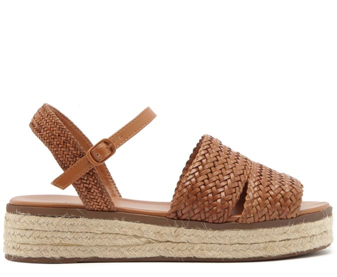 sandália rasteira trança marrom anacapri