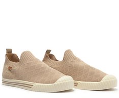 Tênis Slip On Knit Texturizado Bege
