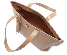 Bolsa Shopping Grande Tachas Bege