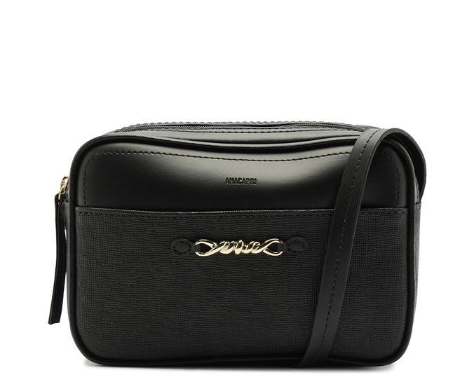 Bolsa Tiracolo Média Detalhe Corrente Preta