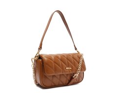 Bolsa Tiracolo Média Matelassê Triangular Marrom