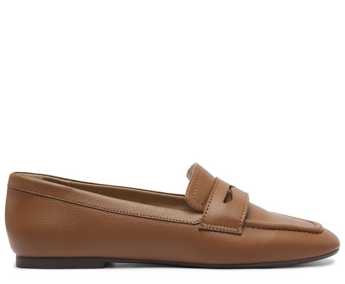 Mocassim Madri Bico Quadrado Marrom