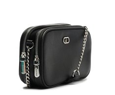 Bolsa Tiracolo Média Divisórias Metal Preta