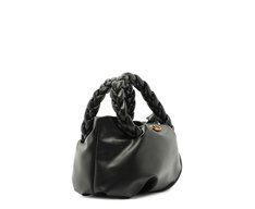 Bolsa Tiracolo Pequena Puffer Alça Trança Preta