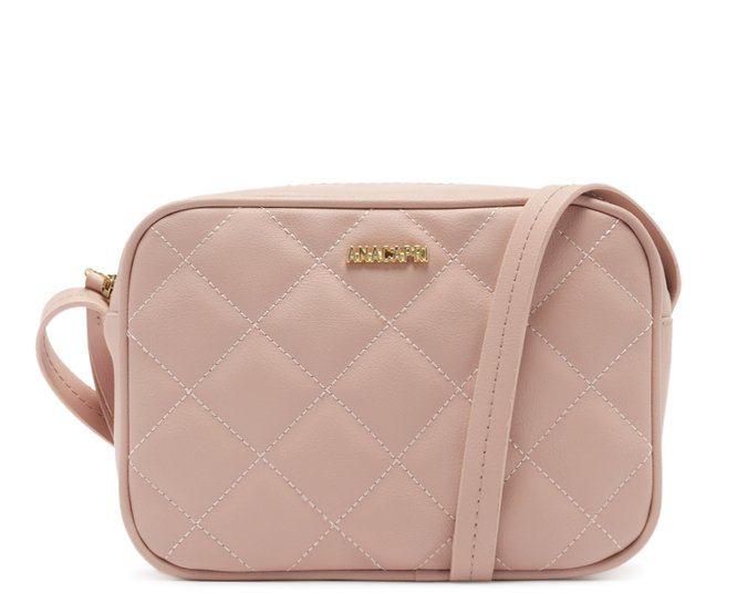 Bolsa Tiracolo Média Metalassê Triangular Bege