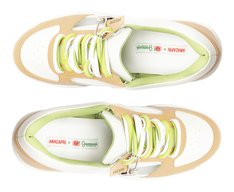 Tênis de Amarrar Detalhe Lateral Aberta Branco e Nude Guaraná