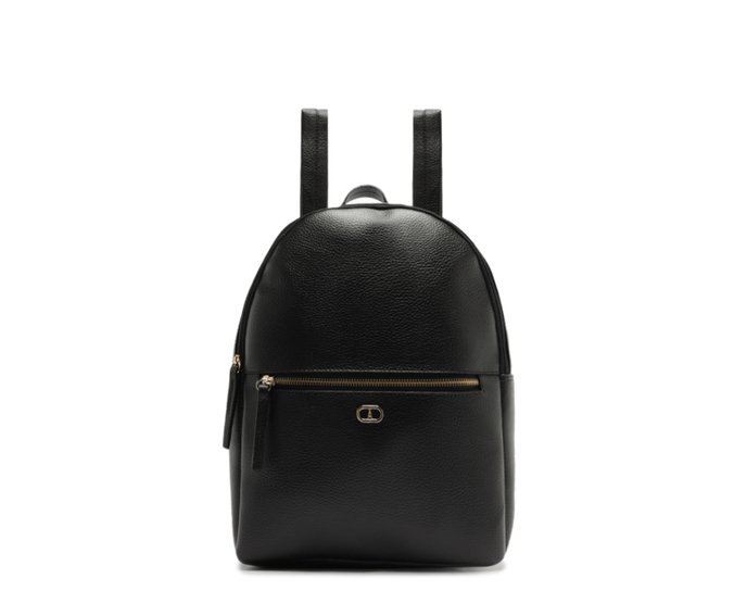 Mochila Média Zíper Frontal Preta