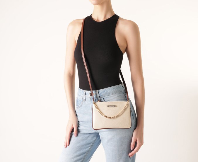 Bolsa Tiracolo Média Corrente Branca