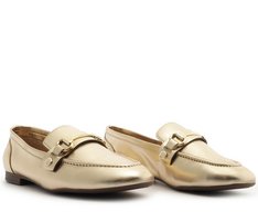 Mocassim Detalhe Removível Bridão E Pala Dourado