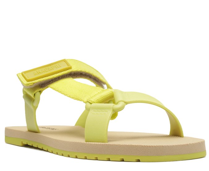 Sandália Papete Velcro Amarela