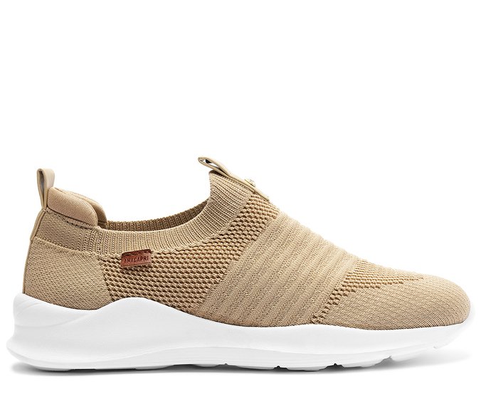 Tênis Slip On Streech Jogging Knit Bege