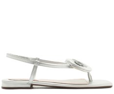 Sandália Slim Flor Prata