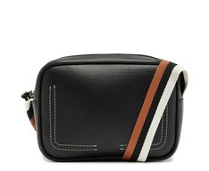 Bolsa Tiracolo Média Alça Bicolor Gorgurão Preta