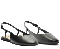 Sapatilha Slingback Bico Quadrado Basic Preta