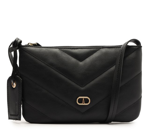 Bolsa Tiracolo Média Matelassê Zig Preta